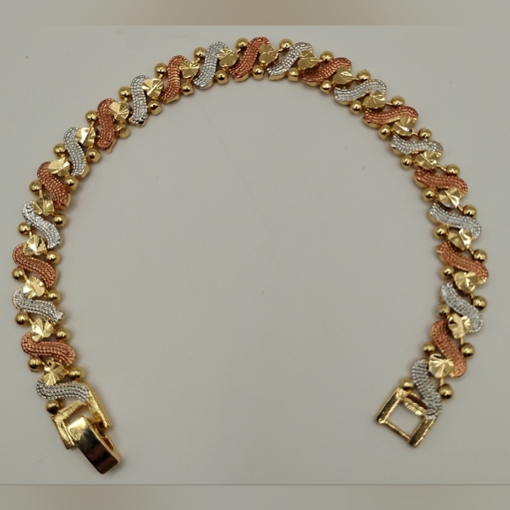 Elegant Gold, Silver, and Rose Gold Bracelet - Picture 2 of 7
